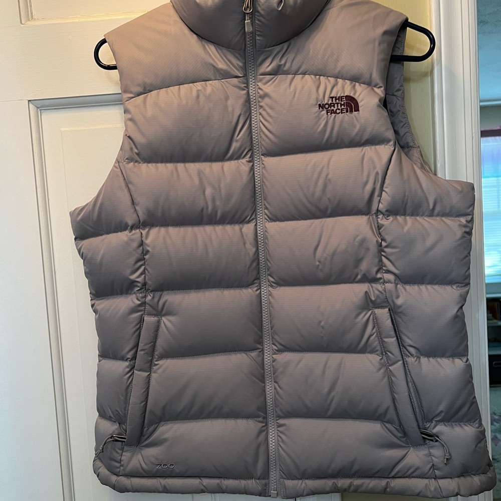The North Face Light Gray Puffer Vest